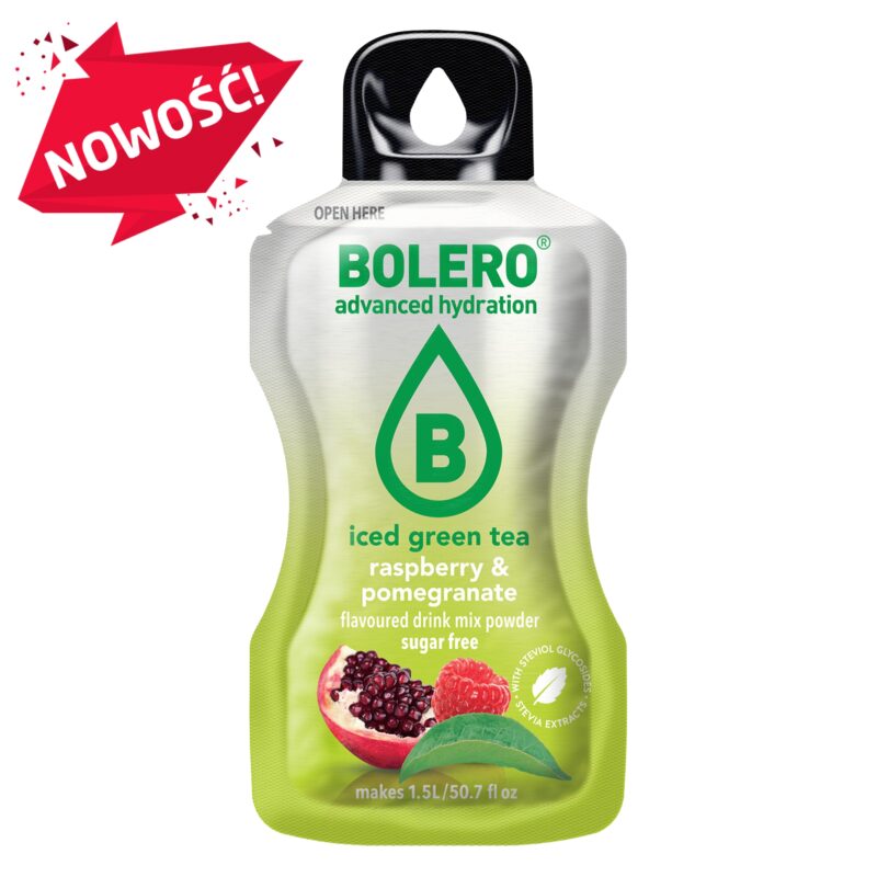 Bolero-napoje Bolero 8g Iced Green Tea Raspberry & Pomegranate (Zielona herbata mrożona o smaku maliny i granata)