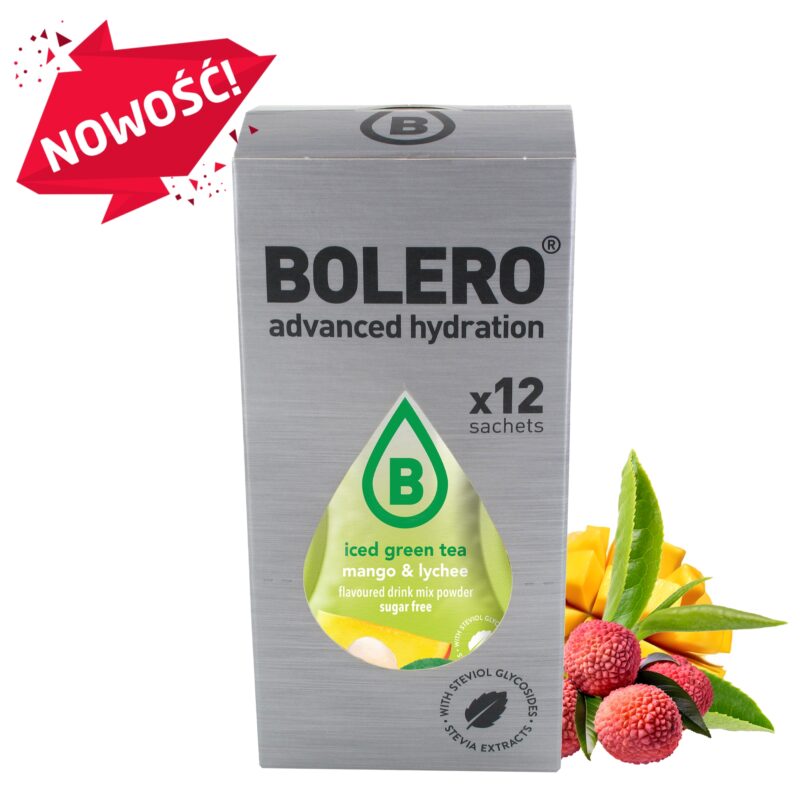 Bolero-napoje Bolero 3g 12szt Iced Green Tea Mango & Lychee (Zielona herbata mrożona o smaku mango i liczi) ze stewią