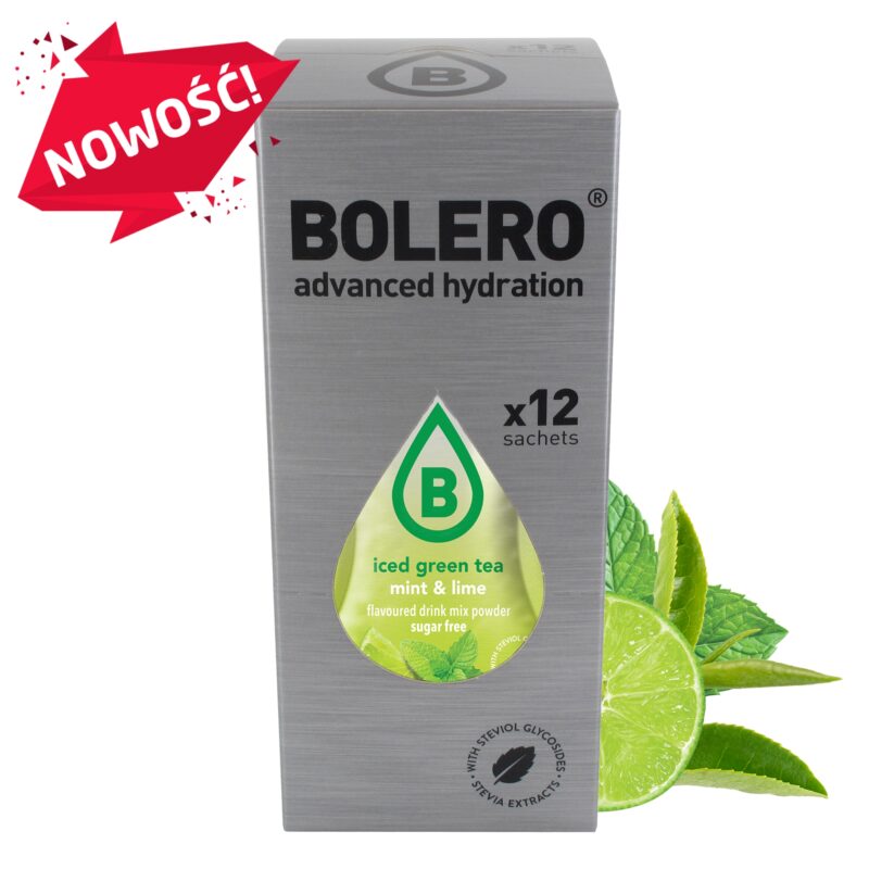 Bolero-napoje Bolero 8g 12szt Iced Green Tea Mint & Lime (Zielona herbata mrożona o smaku mięty i limonki) ze stewią