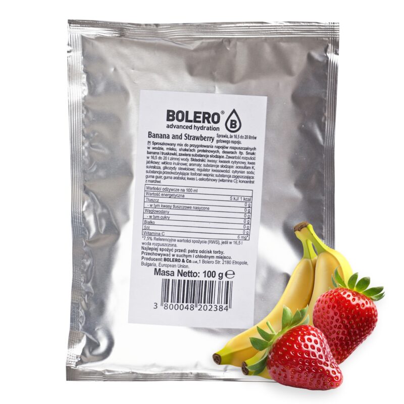 Bolero-napoje Bolero 100g Banana & Strawberry (Banan&Truskawka) ze stewią