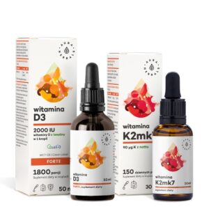 Aura herbals Zestaw Witamin D3 MCT-Oil + K2 Aura Herbals