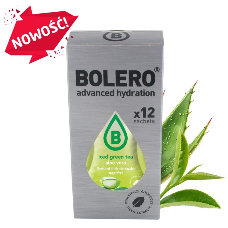 Bolero-napoje Bolero 3g 12szt Iced Green Tea Aloe Vera (Zielona herbata mrożona z aloesem) ze stewią