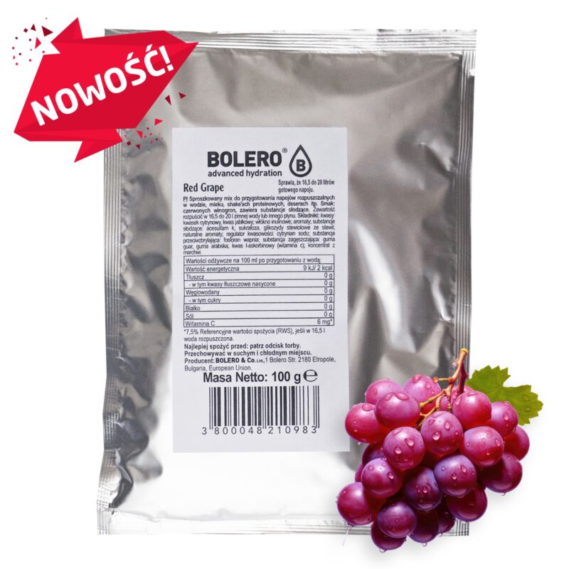 Bolero-napoje Bolero 100g Red Grape (Czerwone winogrono) ze stewią