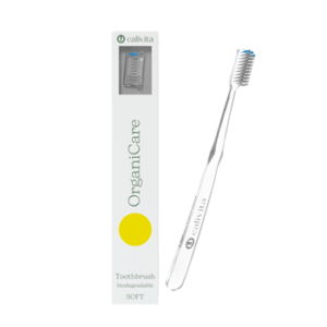 Biodegradowalna szczoteczka do zębów OrganiCare z ochroną antybakteryjną - Niebieska