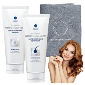 Zestaw Szampon i Odżywka Wzmacniająca COLWAY + Ręcznik Kosmetyczny GRATIS