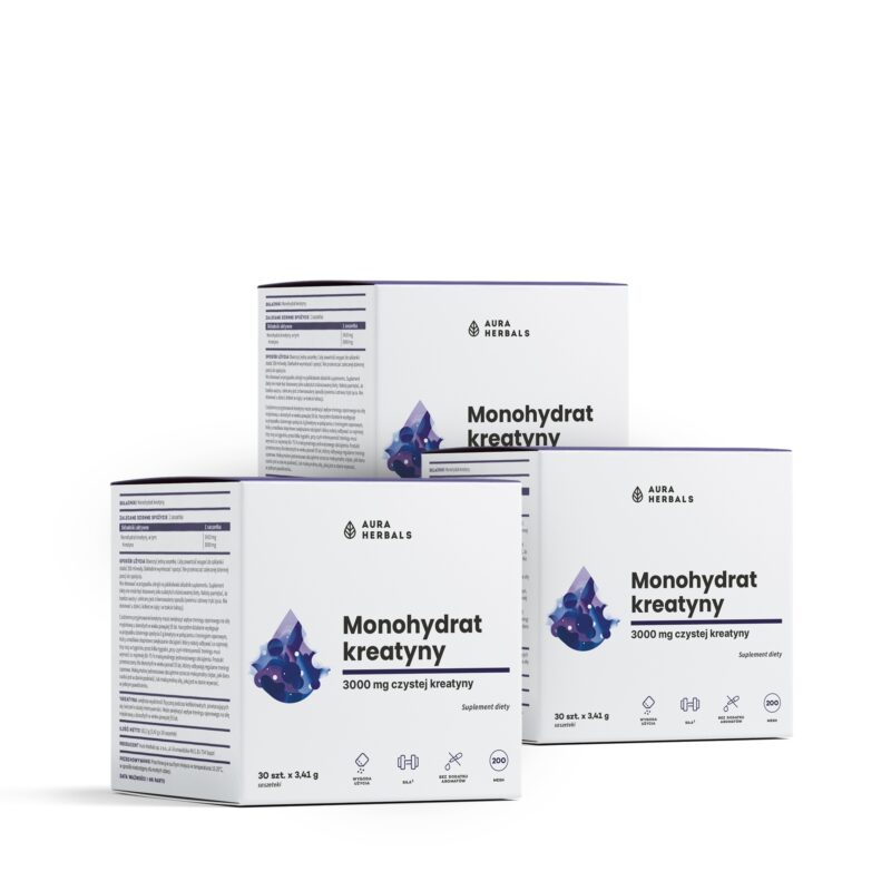 Aura herbals Aura Herbals -  Zestaw Kreatyna na 3 miesiące