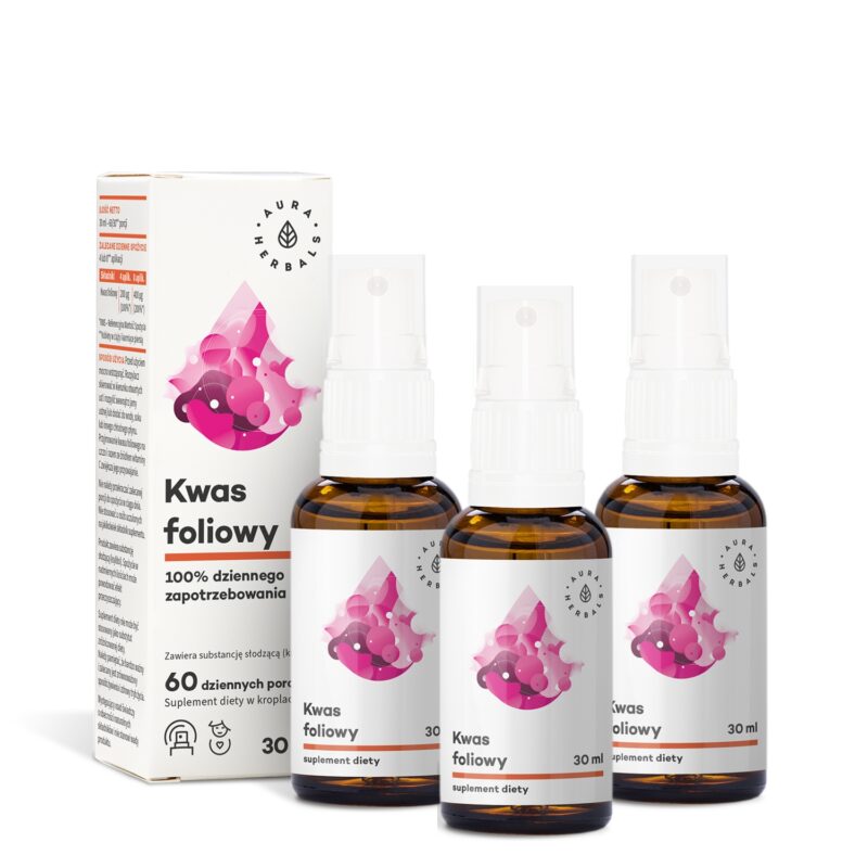 Aura herbals Aura Herbals -  Zestaw Kwas foliowy na 3 miesiące