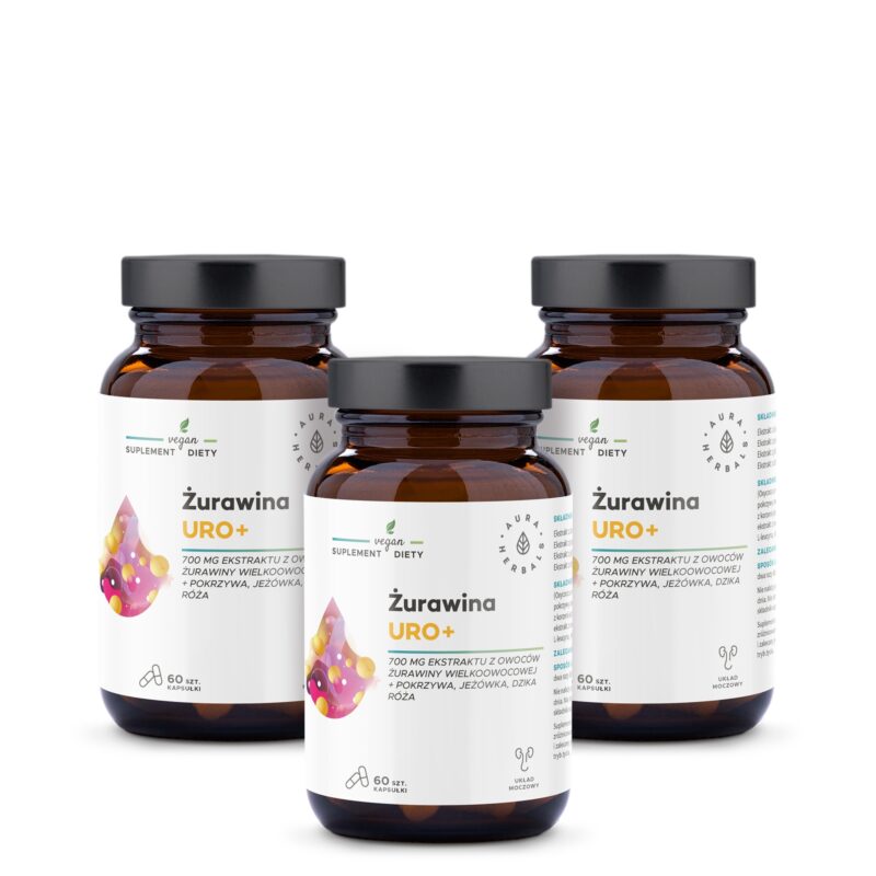 Aura herbals Aura Herbals -  Zestaw Żurawina Uro+ na 3 miesiące