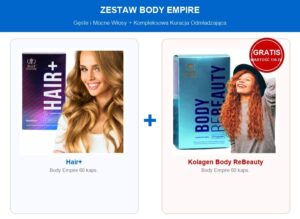 Hair+ Body Empire 60 Kaps + GRATIS Kolagen Body ReBeauty 60 Kaps Body Empire