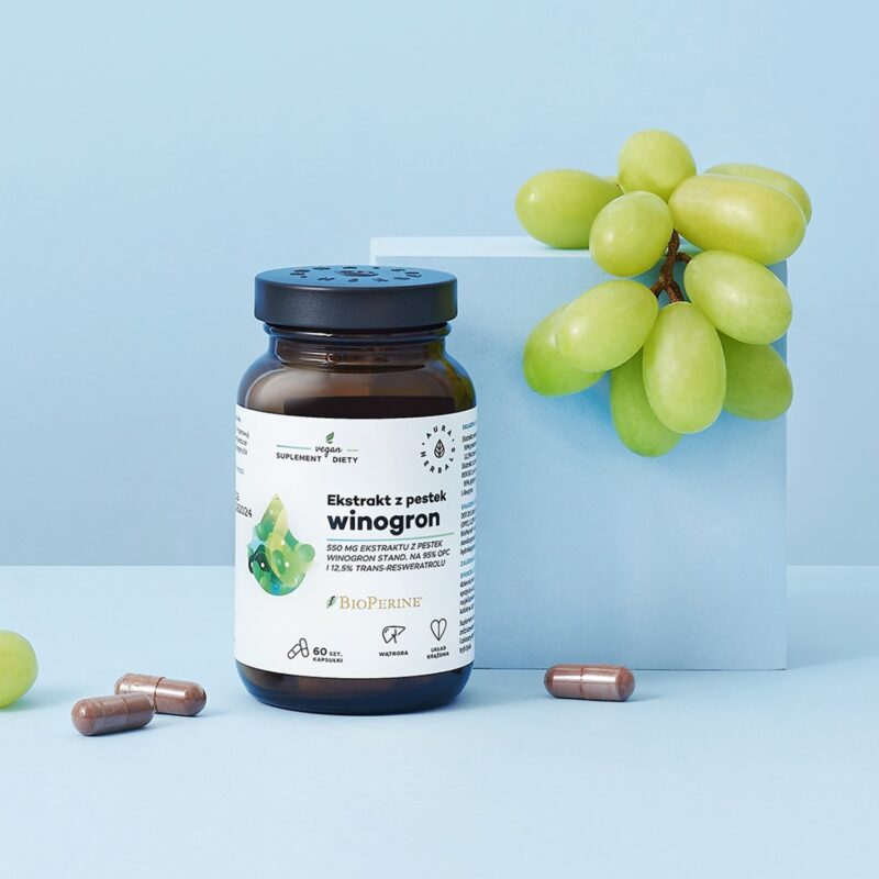 Aura herbals Aura Herbals -  Ekstrakt z pestek winogron 550 mg
