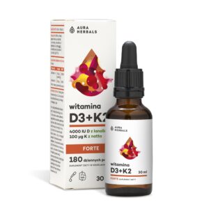 Aura herbals Aura Herbals -  Witamina D3 4000 IU + K2 FORTE